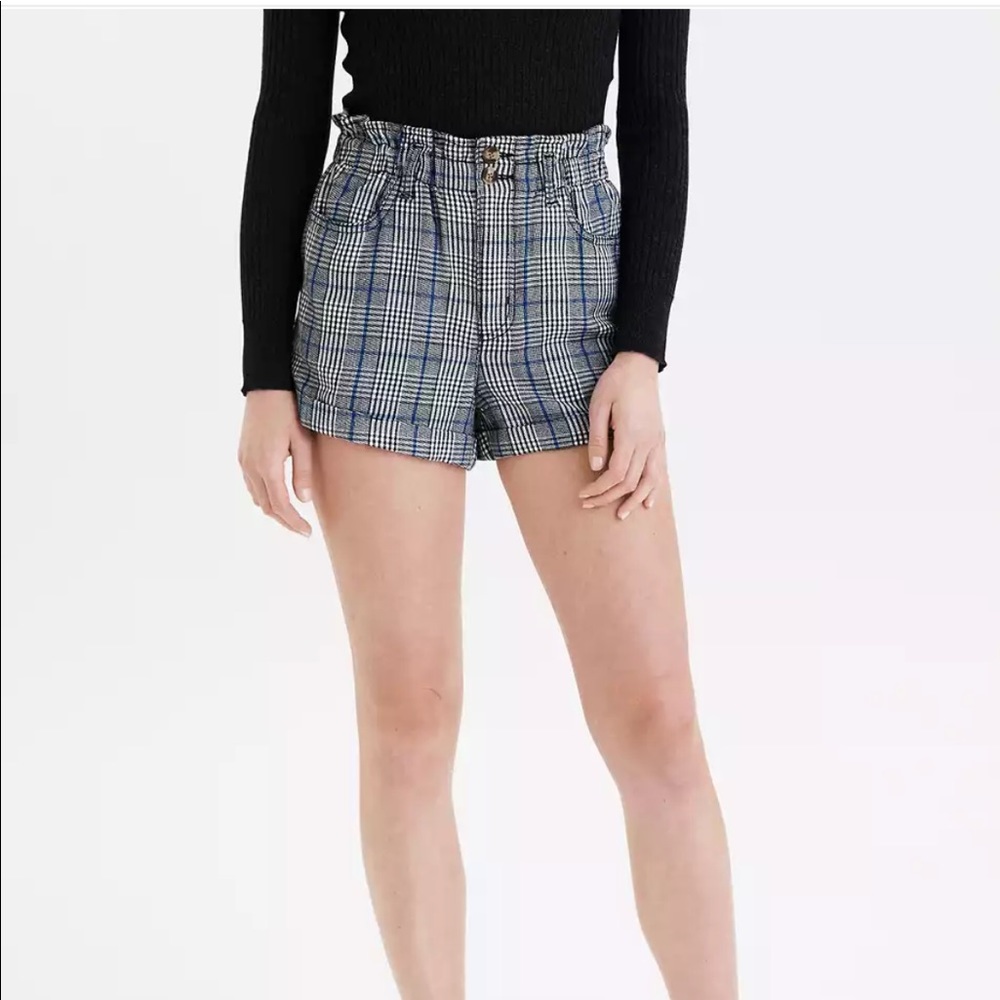 American Eagle Outfitters High Waist Plaid Mom Shorts
